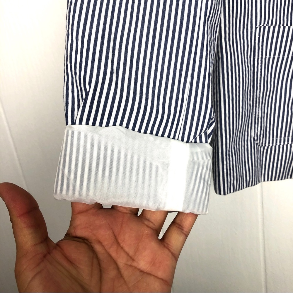 NWT GAP. SEERSUCKER DARCK CHAMBRAY JACKET BLAZER SIZE. 2 - Picture 7 of 16